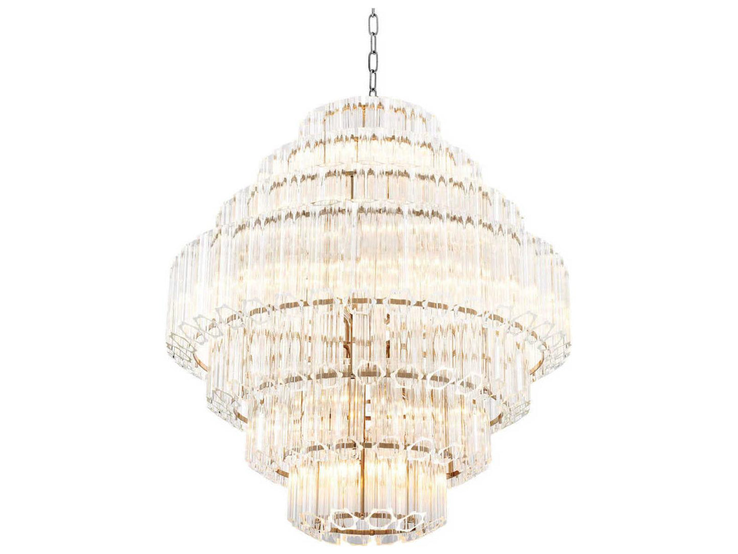 Eichholtz 18-Light Vittoria L Chandelier in Nickel Finish with Clear Glass