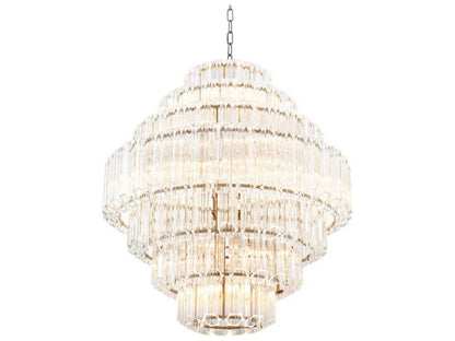 Eichholtz 18-Light Vittoria L Chandelier in Nickel Finish with Clear Glass