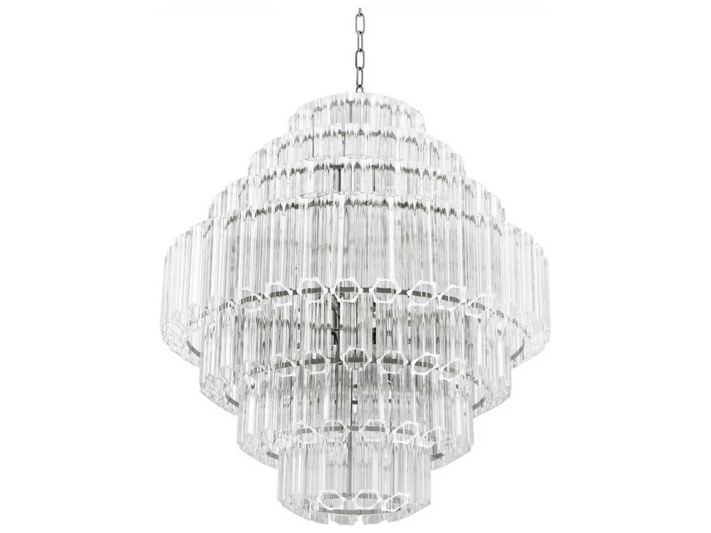 Eichholtz 18-Light Vittoria L Chandelier in Nickel Finish with Clear Glass
