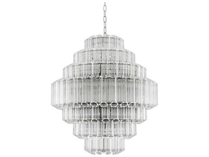 Eichholtz 18-Light Vittoria L Chandelier in Nickel Finish with Clear Glass