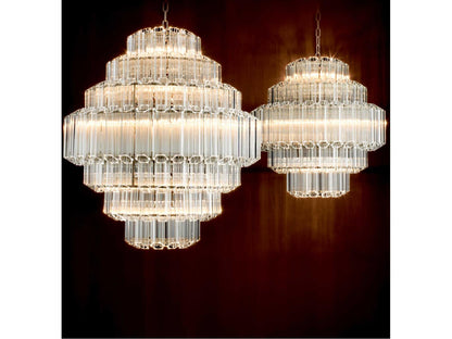 Eichholtz 18-Light Vittoria L Chandelier in Nickel Finish with Clear Glass