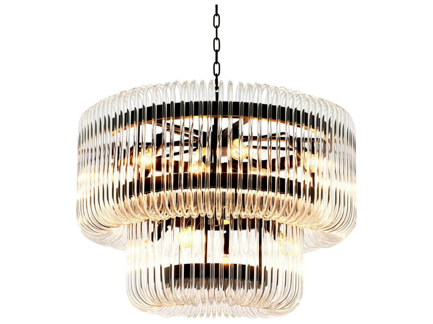 Eichholtz Sutton House 15-Light Art Deco Chandelier in Bronze Finish