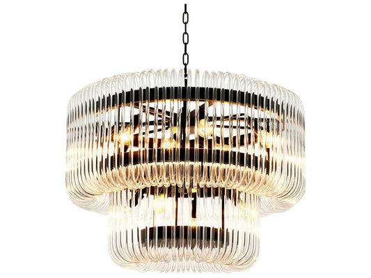 Eichholtz Sutton House 15-Light Art Deco Chandelier in Bronze Finish