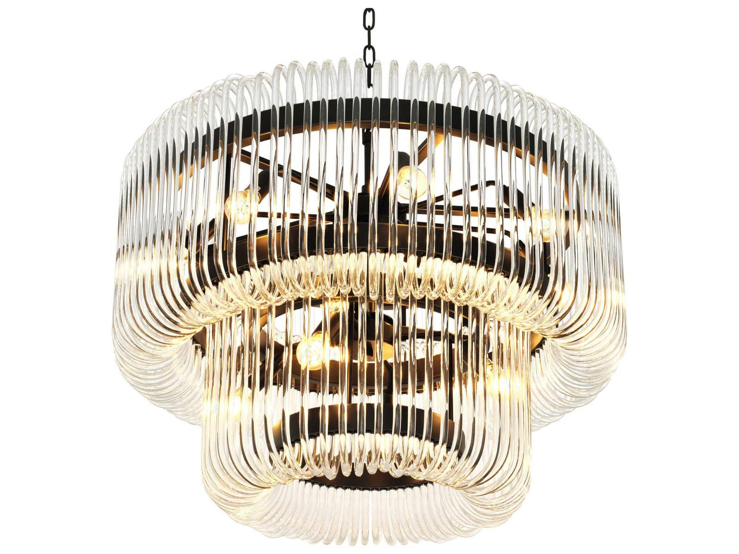 Eichholtz Sutton House 15-Light Art Deco Chandelier in Bronze Finish