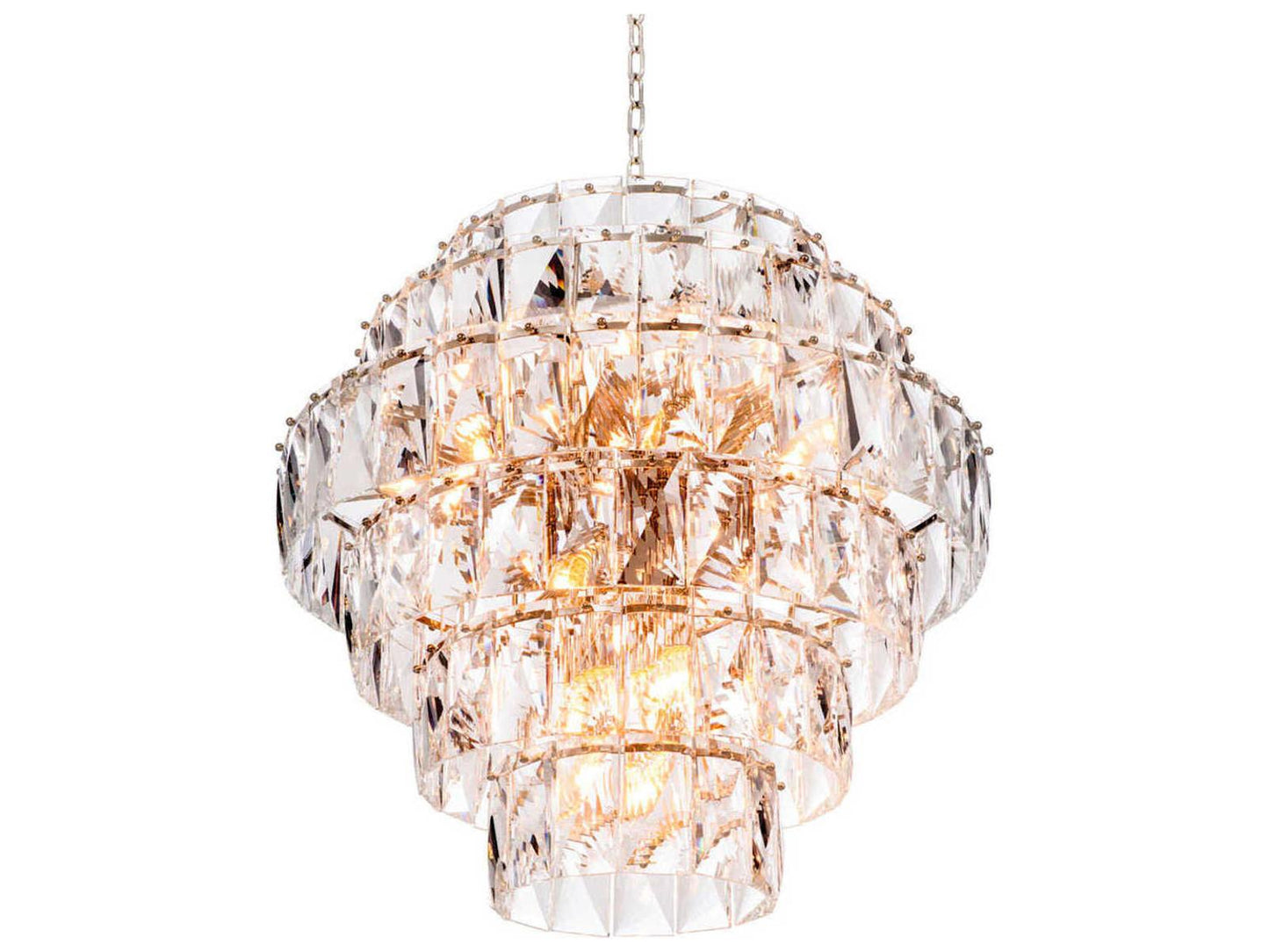 Eichholtz 26-Light Amazone Crystal Glass Chandelier in Nickel
