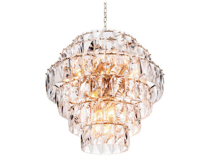 Eichholtz 26-Light Amazone Crystal Glass Chandelier in Nickel