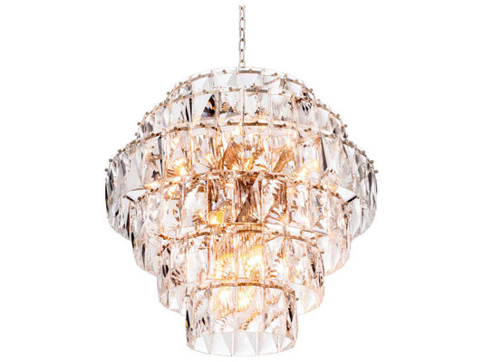Eichholtz 26-Light Amazone Crystal Glass Chandelier in Nickel
