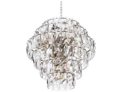 Eichholtz 26-Light Amazone Crystal Glass Chandelier in Nickel