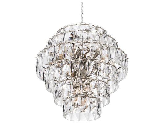 Eichholtz 26-Light Amazone Crystal Glass Chandelier in Nickel