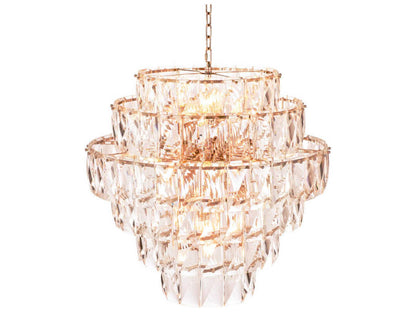 Eichholtz 26-Light Amazone Crystal Glass Chandelier in Nickel