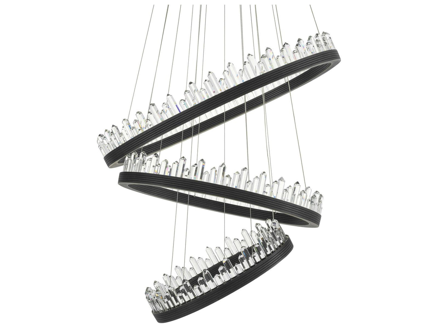 Eichholtz Randall 3-Ring Integrated LED Chandelier in Bronze Finish