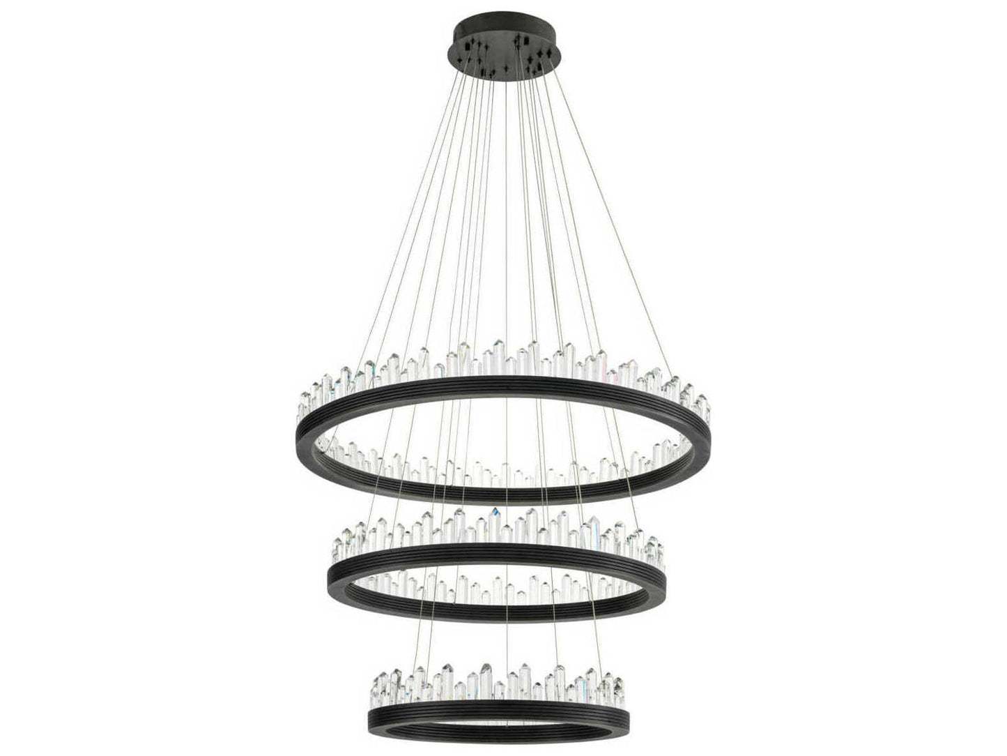 Eichholtz Randall 3-Ring Integrated LED Chandelier in Bronze Finish