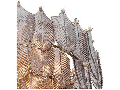 Eichholtz Verbier 10-Light Chandelier in Light Brushed Brass and Smoke Glass