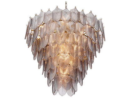 Eichholtz Verbier L 16-Light Chandelier in Light Brushed Brass with Smoke Glass
