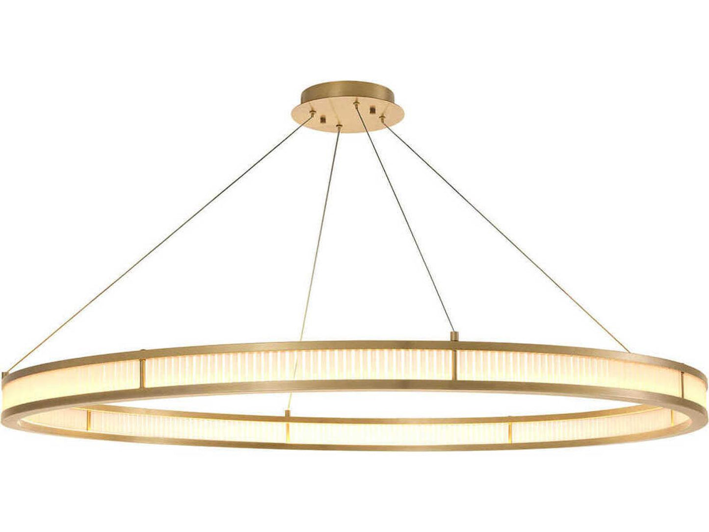 Eichholtz Damien XL 1-Light LED Chandelier in Antique Brass with Frosted Glass