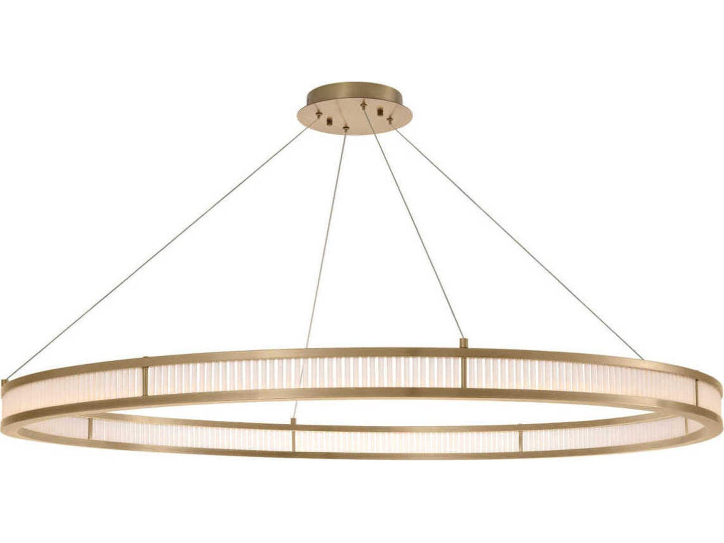 Eichholtz Damien XL 1-Light LED Chandelier in Antique Brass with Frosted Glass