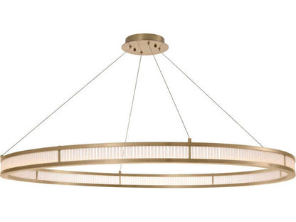 Eichholtz Damien XL 1-Light LED Chandelier in Antique Brass with Frosted Glass