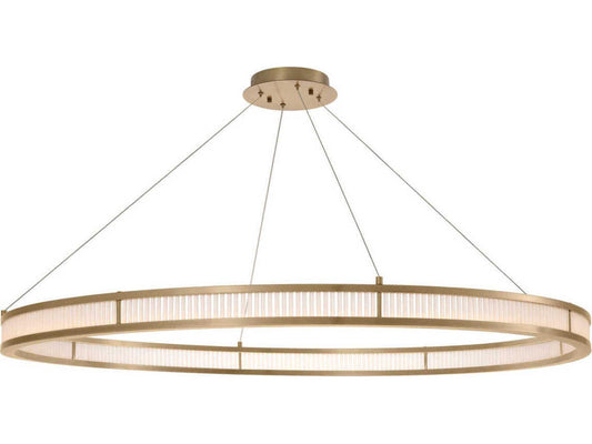 Eichholtz Damien XL 1-Light LED Chandelier in Antique Brass with Frosted Glass