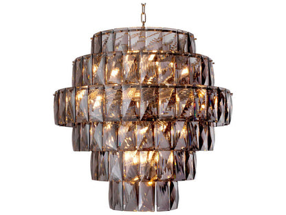 Eichholtz 26-Light Amazone Chandelier in Nickel with Smoke Crystal Glass