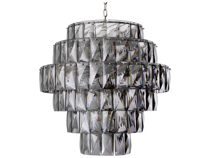 Eichholtz 26-Light Amazone Chandelier in Nickel with Smoke Crystal Glass