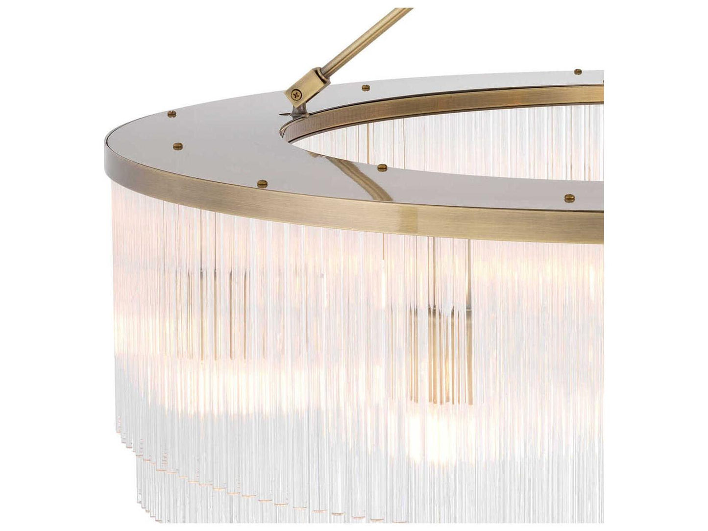 Eichholtz Hector L 10-Light Chandelier in Light Brushed Brass and Clear Glass