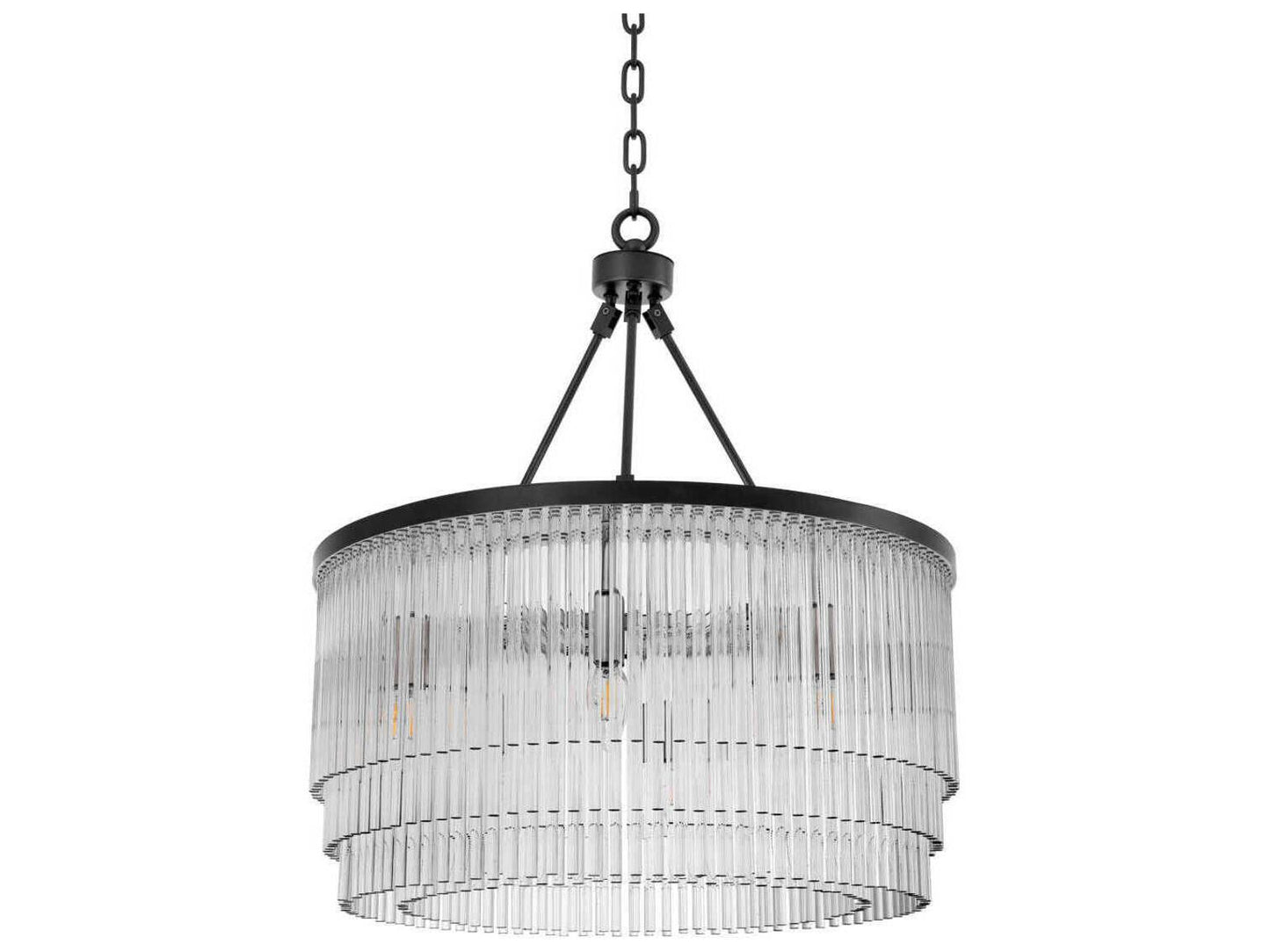Eichholtz Hector S 8-Light Chandelier in Bronze Highlight with Clear Glass Rods