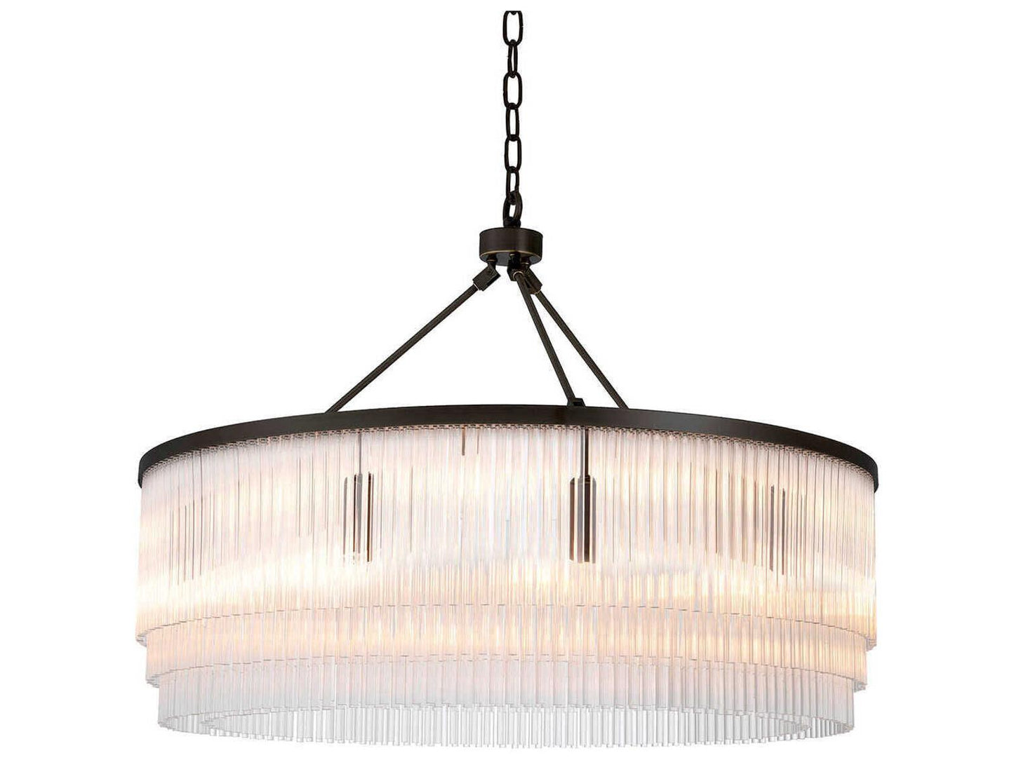 Eichholtz Hector 10-Light Chandelier in Bronze Highlight with Clear Glass Rods