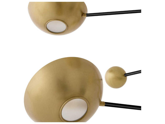 Eichholtz 5-Light Salinas Chandelier in Antique Brass with Matte Glass