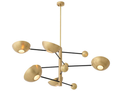 Eichholtz 5-Light Salinas Chandelier in Antique Brass with Matte Glass
