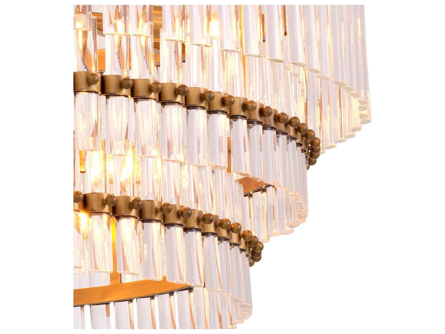 Eichholtz Scottsdale 14-Light Chandelier in Antique Brass and Clear Glass