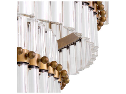 Eichholtz Scottsdale 14-Light Chandelier in Antique Brass and Clear Glass