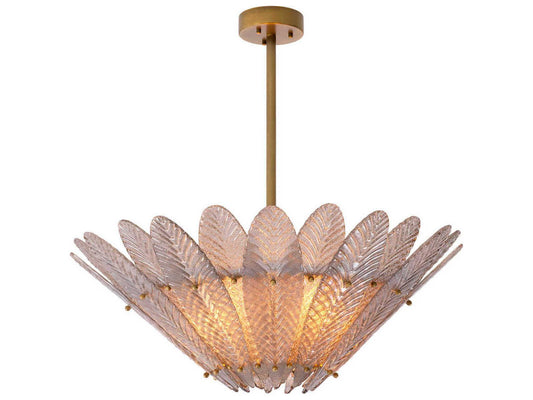Eichholtz Scala 4-Light Chandelier in Antique Brass with Hand Blown Glass