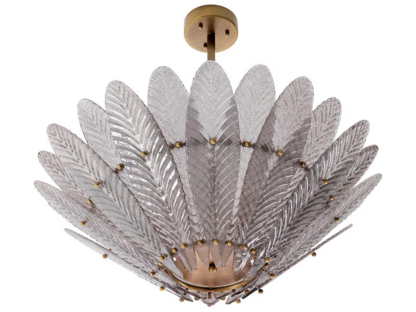 Eichholtz Scala 4-Light Chandelier in Antique Brass with Hand Blown Glass