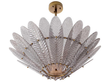 Eichholtz Scala 4-Light Chandelier in Antique Brass with Hand Blown Glass