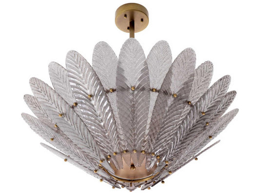 Eichholtz Scala 4-Light Chandelier in Antique Brass with Hand Blown Glass