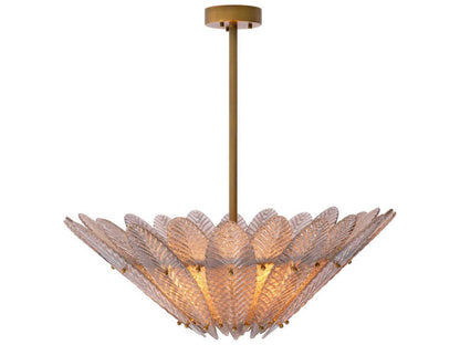 Eichholtz Scala 4-Light Chandelier in Antique Brass with Hand Blown Glass