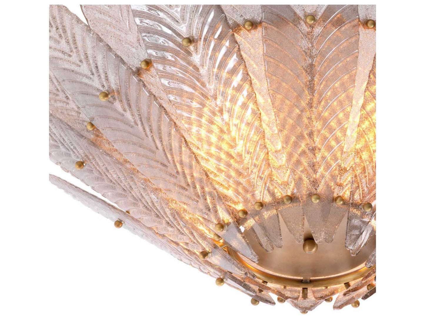 Eichholtz Scala 4-Light Chandelier in Antique Brass with Hand Blown Glass