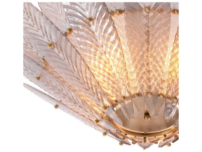 Eichholtz Scala 4-Light Chandelier in Antique Brass with Hand Blown Glass