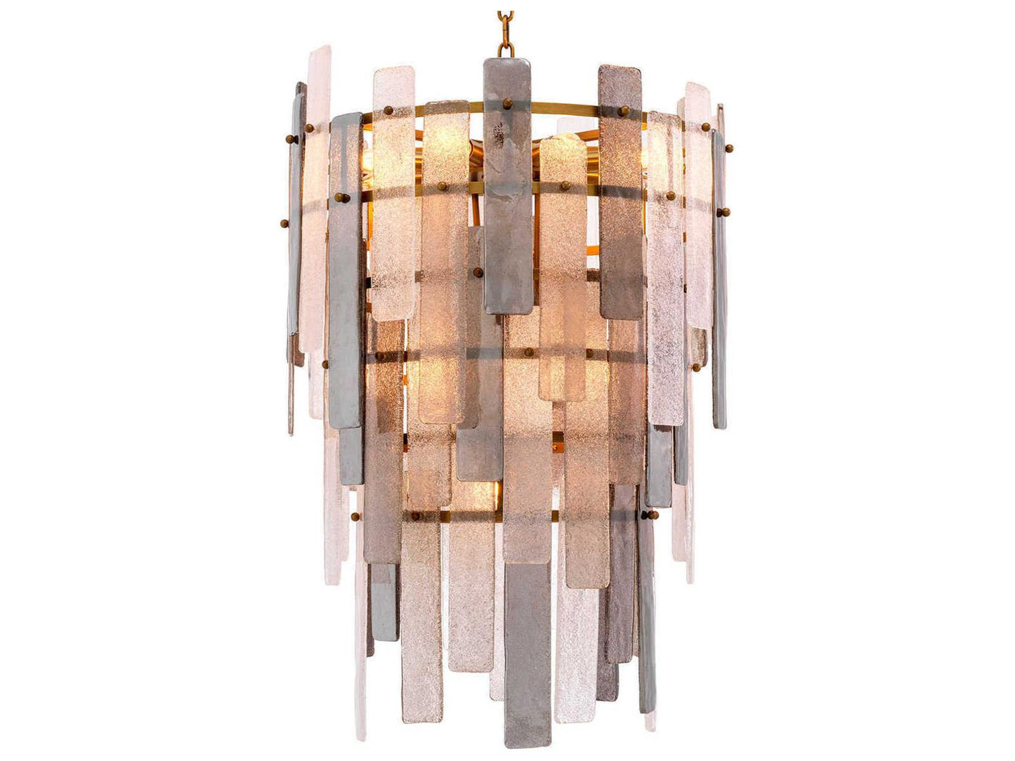 Eichholtz Greyson 13-Light Chandelier in Antique Brass and Hand Blown Glass