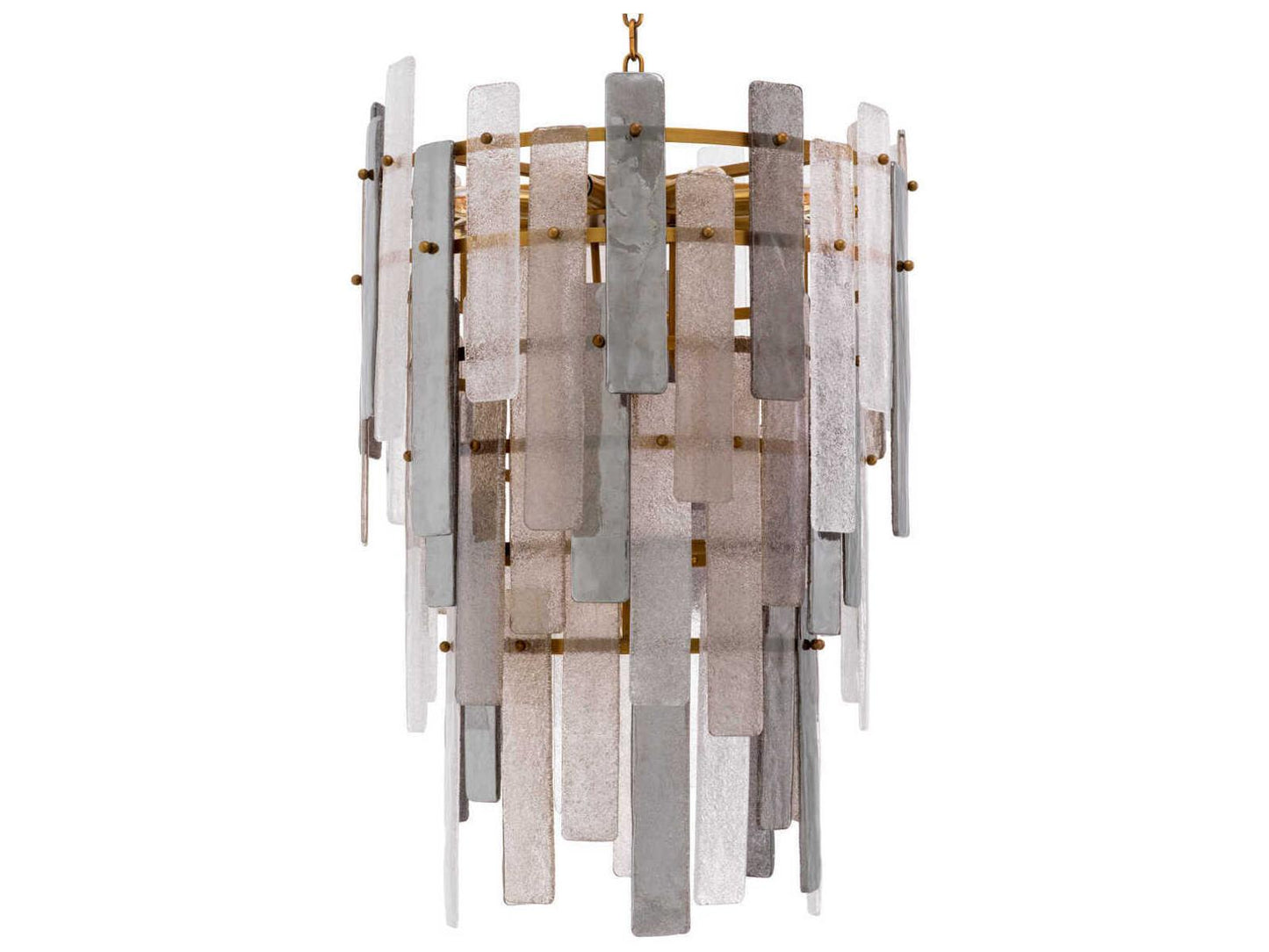 Eichholtz Greyson 13-Light Chandelier in Antique Brass and Hand Blown Glass