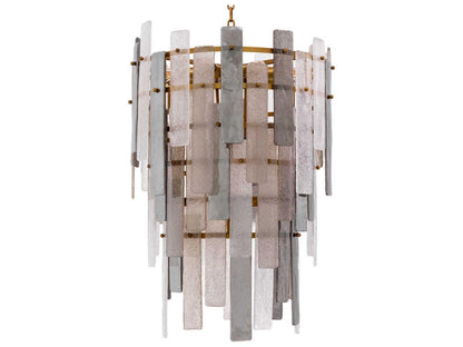 Eichholtz Greyson 13-Light Chandelier in Antique Brass and Hand Blown Glass