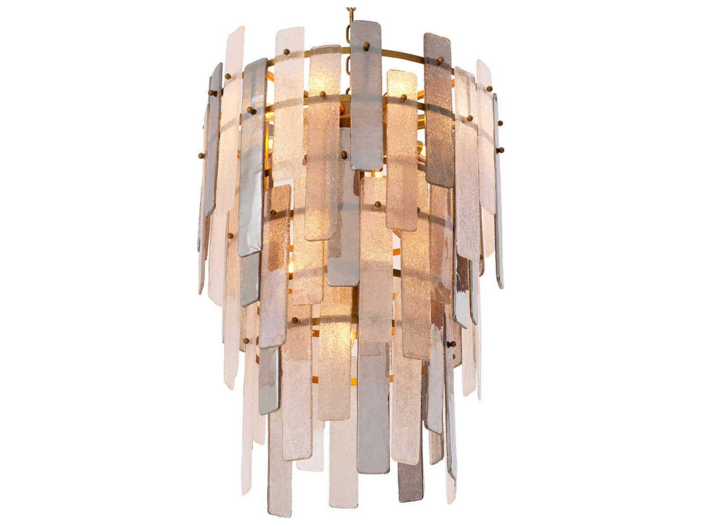 Eichholtz Greyson 13-Light Chandelier in Antique Brass and Hand Blown Glass