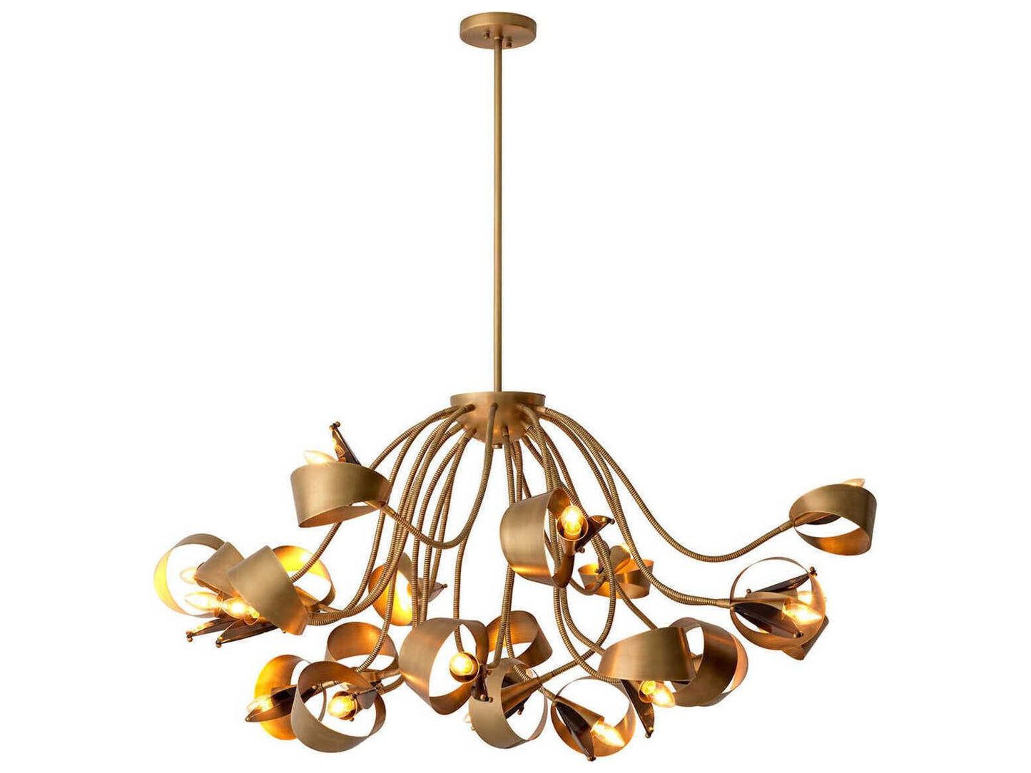 Eichholtz Corrientes Chandelier with Flexible Arms in Antique Brass and Grey Acrylic