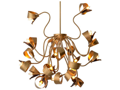 Eichholtz Corrientes Chandelier with Flexible Arms in Antique Brass and Grey Acrylic