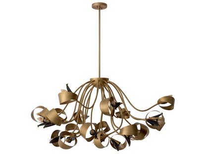 Eichholtz Corrientes Chandelier with Flexible Arms in Antique Brass and Grey Acrylic
