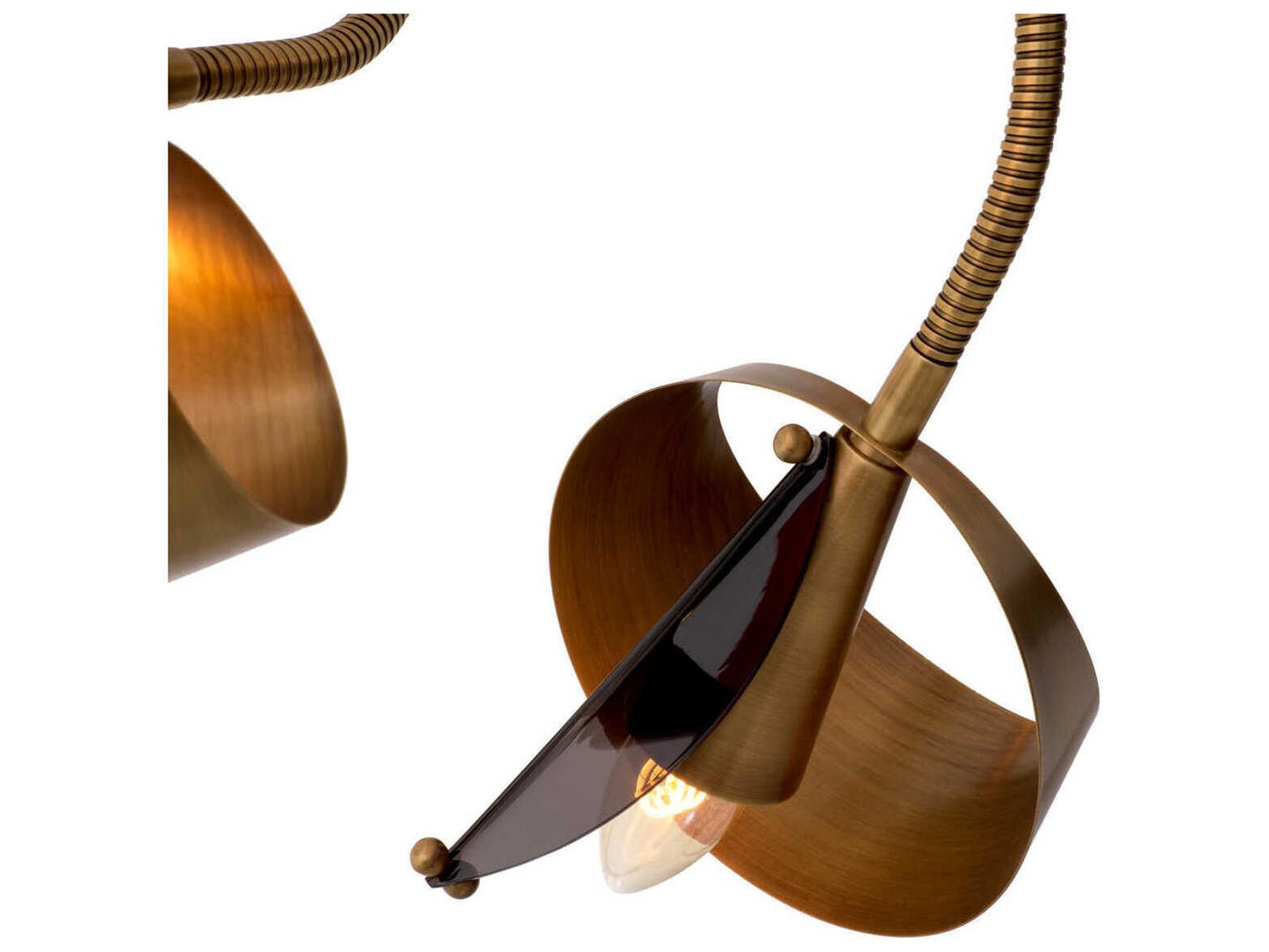 Eichholtz Corrientes Chandelier with Flexible Arms in Antique Brass and Grey Acrylic