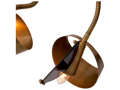Eichholtz Corrientes Chandelier with Flexible Arms in Antique Brass and Grey Acrylic
