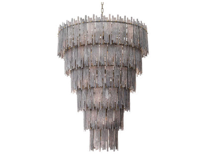 Eichholtz Saint Roch 35-Light Chandelier with Cascading Smoke Glass in Light Brushed Brass