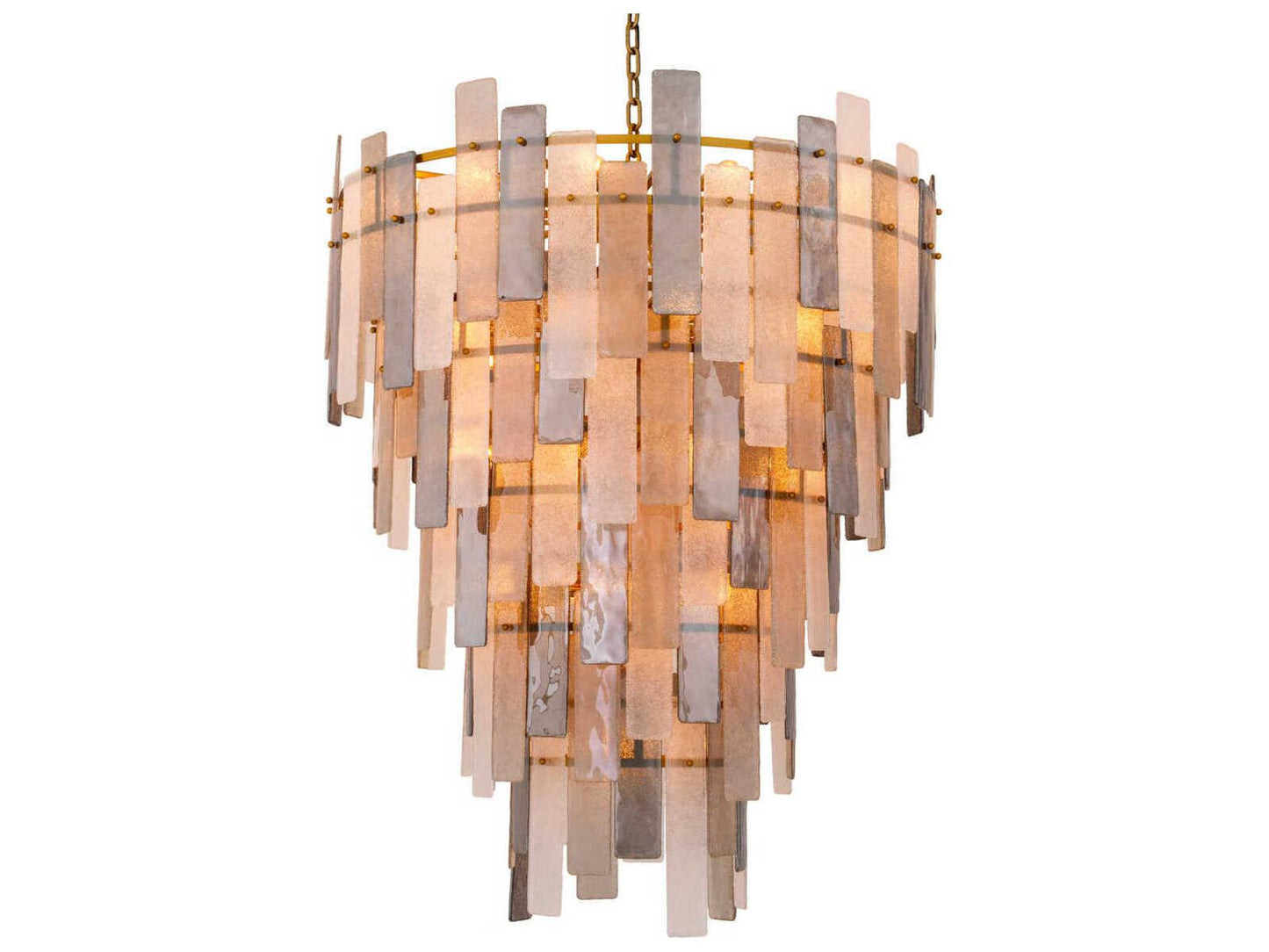 Eichholtz Greyson XXL 37-Light Chandelier in Antique Brass with Hand Blown Glass
