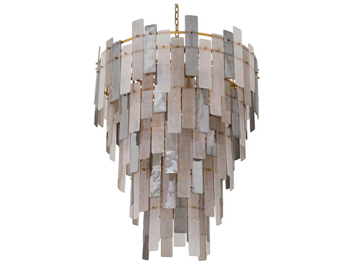 Eichholtz Greyson XXL 37-Light Chandelier in Antique Brass with Hand Blown Glass